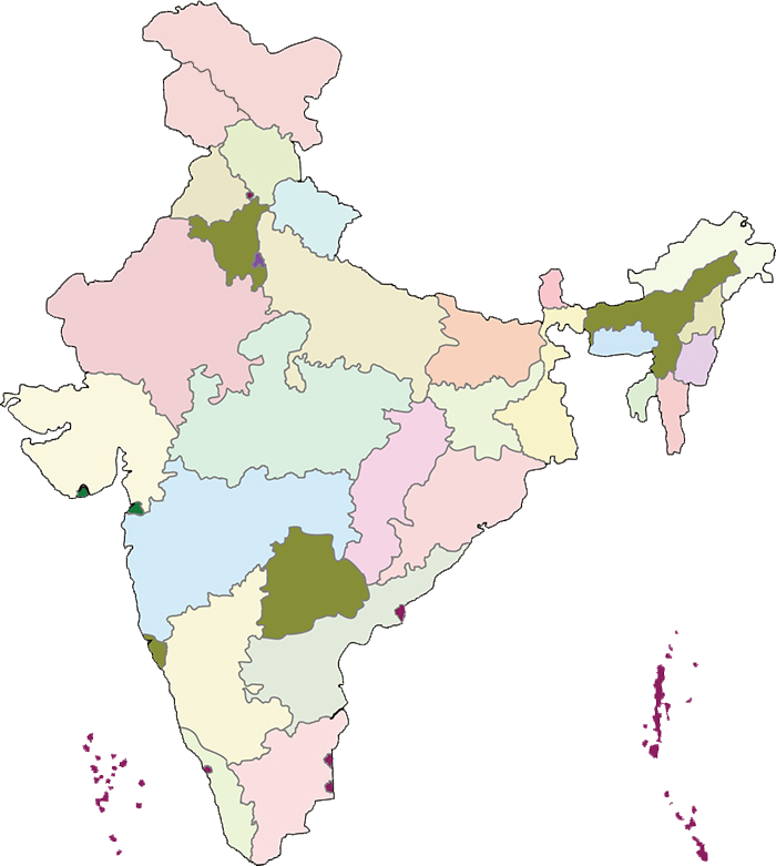 Interactive map of India states and capitals
